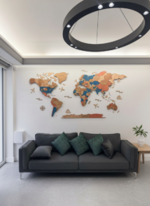 Blue & Orange World Map