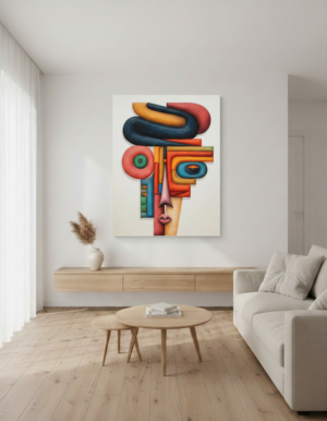 Abstract Cubist-style Geometric Portrait